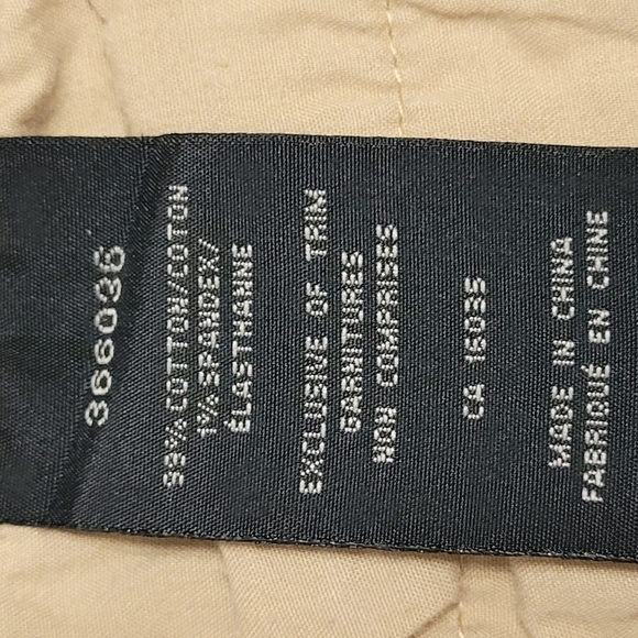 𝅺COTTON Textured Khaki Capris Cropped Trousers Lady Hathaway Drawstring SZ 8 - Picture 10 of 11